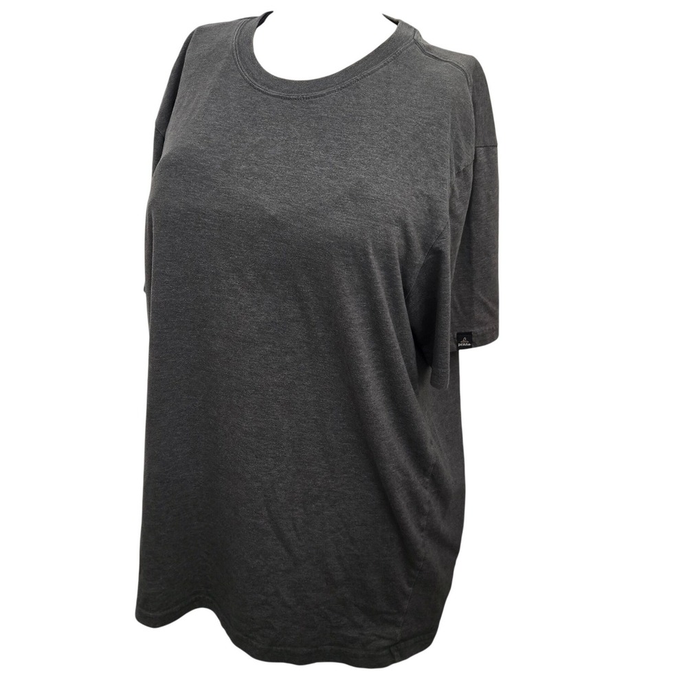 Prana T Shirt Mens Large Charcoal Grey Short Sleeve Crew Neck Fair Trade Outdoor